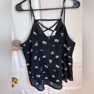 Mine Black Sleeveless Asymmetrical Camisole